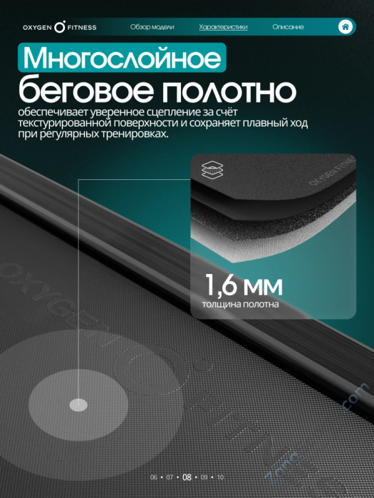 Беговая дорожка домашняя Oxygen Fitness Stride (черный)