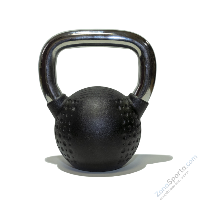 Гиря 10 кг с хромированной ручкой полиуретановая (CPU) Original FitTools