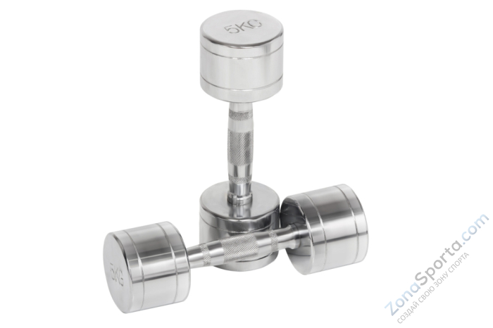 Хромированные гантели 10 пар  от 1 кг до 10 кг BCFit/Master