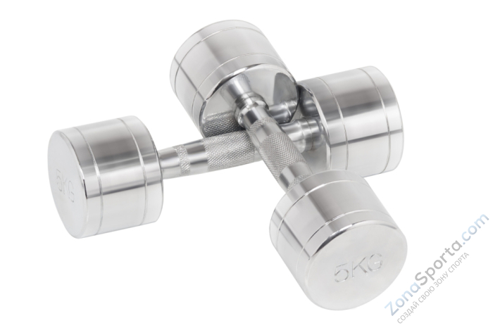 Хромированные гантели 10 пар  от 1 кг до 10 кг BCFit/Master