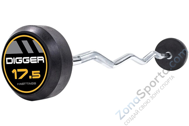 Комплект изогнутых фиксированных обрезиненных штанг 5 шт Hasttings Digger от 10 до 30 кг