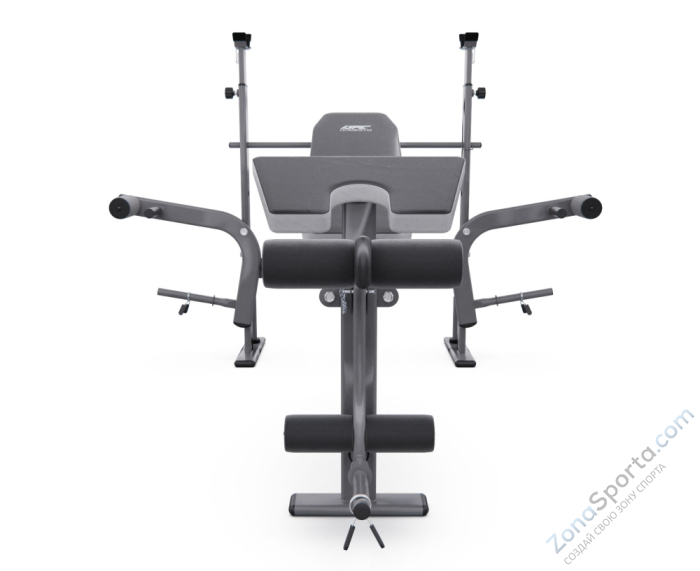 Скамья со стойками под штангу широкий хват, с партой для бицепса DFC D702 PRO